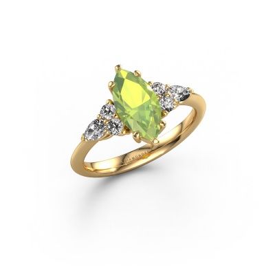 Engagement ring Melani MRQ 585 gold peridot 11x5.5 mm