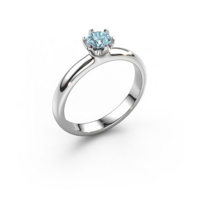 Engagement ring Lorretta 585 white gold blue lab grown diamond 4.7 mm