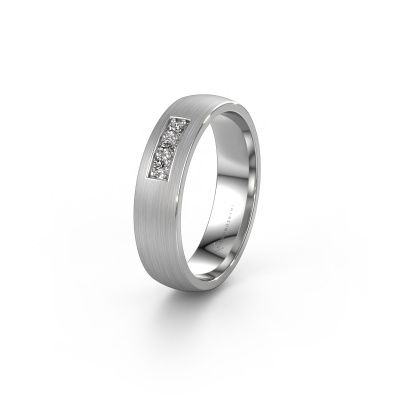 Wedding ring WH0110L25AM 950 platinum lab-grown diamond ±5x1.7 mm