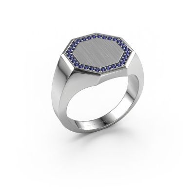 Men's ring Floris Octa 3 585 white gold sapphire 1.2 mm