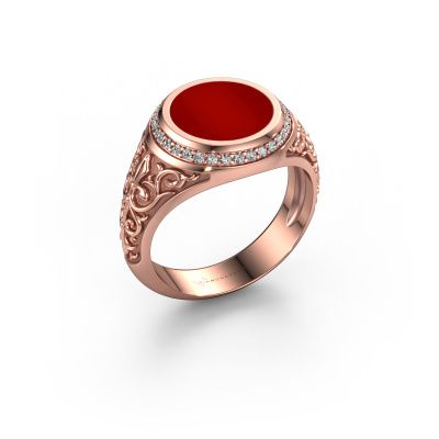 Siegelring Moor 2 585 Roségold Karneol 10 mm