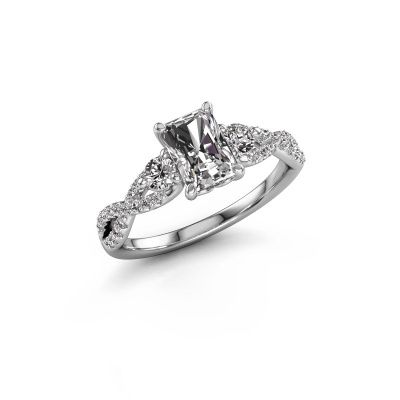 Engagement ring Marilou RAD 585 white gold lab grown diamond 1.360 crt