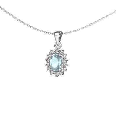 Anhänger Margien 585 Weißgold Aquamarin 7x5 mm