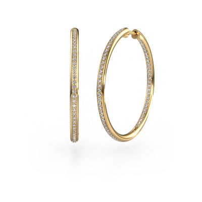 Hoop earrings Sina 30mm 585 gold lab-grown diamond 0.858 crt
