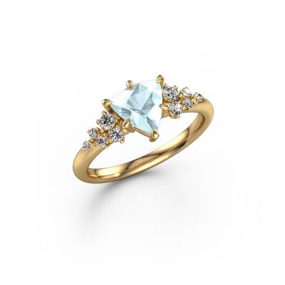 Engagement ring Royce TRI 585 gold aquamarine 7 mm