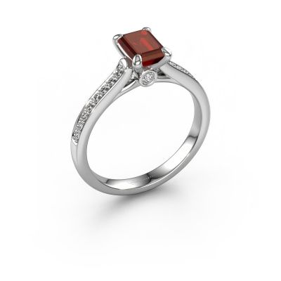 Engagement ring Valorie eme 2 585 white gold garnet 6.5x4.5 mm