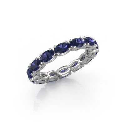 Ring Vivienne OVL 5x3 585 white gold sapphire 5x3 mm