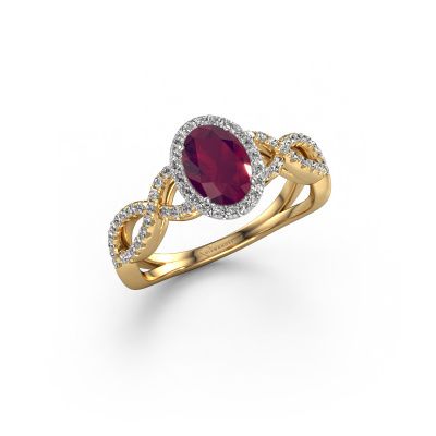 Engagement ring Dionne ovl 585 gold rhodolite 7x5 mm