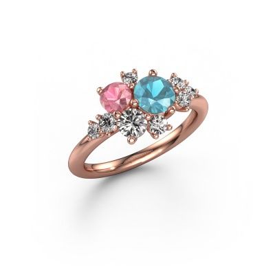 Ring Veronica 585 Roségold Blau Topas 5.4 mm