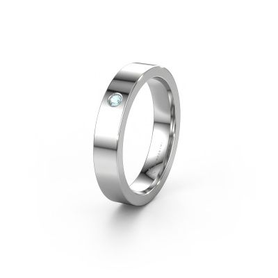 Bague de mariage WH0101L14BP 950 platine aigue-marine ±4x2 mm