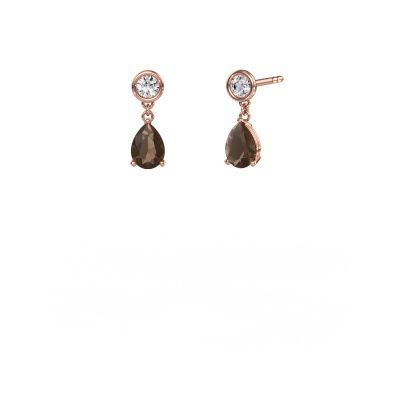 Drop earrings Lacey PER 585 rose gold smokey quartz 7x5 mm