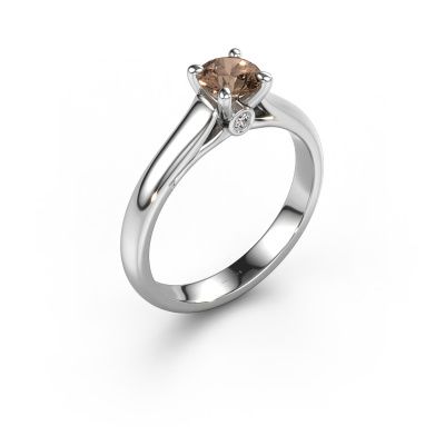 Verlobungsring Valorie RND 1 585 Weißgold Braun Diamant 0.50 crt