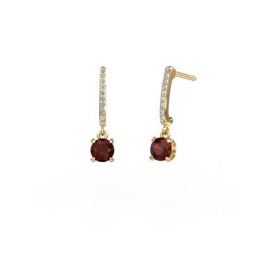 Drop earrings Tanja 1 585 gold garnet 5 mm