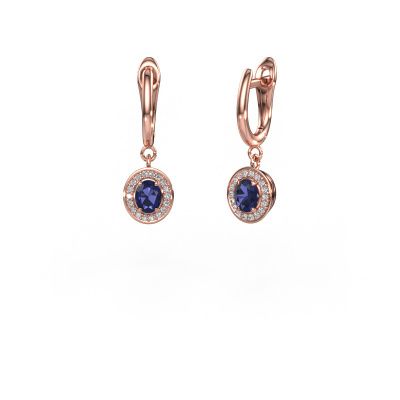 Drop earrings Nakita 585 rose gold sapphire 5x4 mm
