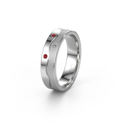 Wedding ring WH0701L15APM 950 platinum ruby ±0.20x0.07 in