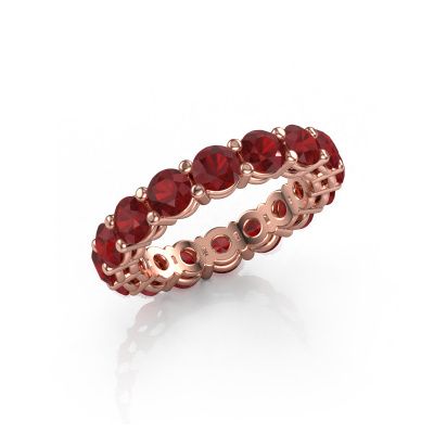 Stackable ring Michelle full 4.0 585 rose gold ruby 4 mm