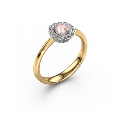 Engagement ring Debi 585 gold morganite champagne 4.2 mm