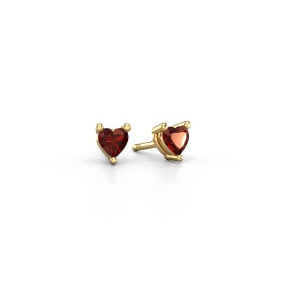 Clous d'oreilles Garnet 585 or jaune grenat 4 mm
