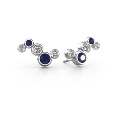 Earrings Ryan 585 white gold sapphire 4 mm