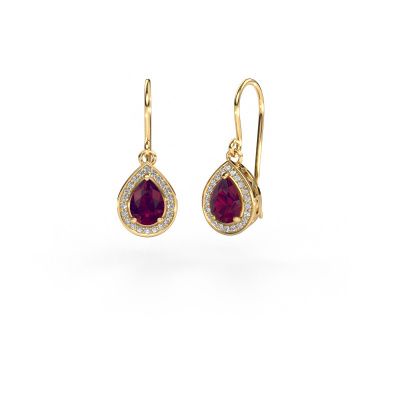 Pendants d'oreilles Beverlee 1 585 or jaune rhodolite 7x5 mm