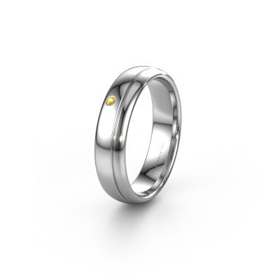Wedding ring WH0301L35AP 950 platinum yellow sapphire ±0.20x0.07 in