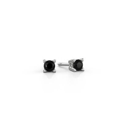 Clous d'oreilles Cather 585 or blanc diamant noir 0.30 crt