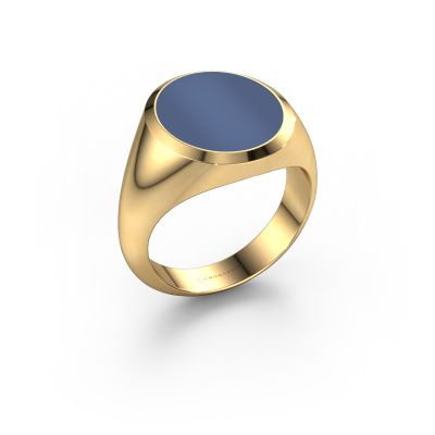 Siegelring Herman 5 585 Gold Blau Lagenstein 15x13 mm