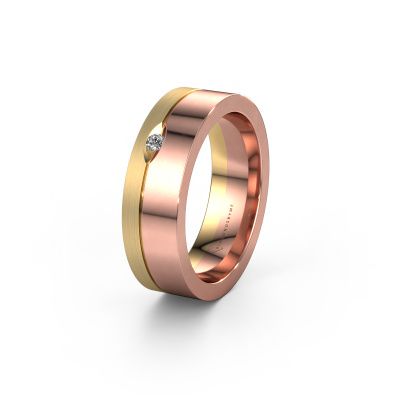 Wedding ring WH0329L16B 585 rose gold zirconia ±6x2 mm