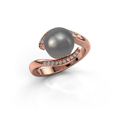 Ring Dedra 585 Roségold Grau Perl 9 mm