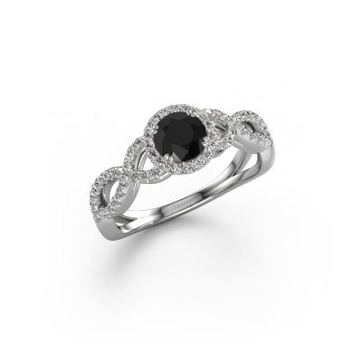 Verlobungsring Dionne rnd 950 Platin Schwarz Diamant 0.920 crt