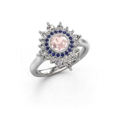 Engagement ring Tianna 585 white gold morganite champagne 5 mm