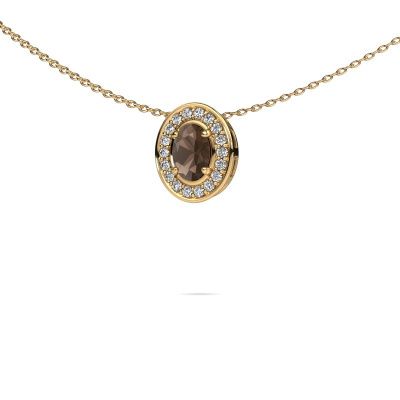 Necklace Madelon 585 gold smokey quartz 6x4 mm