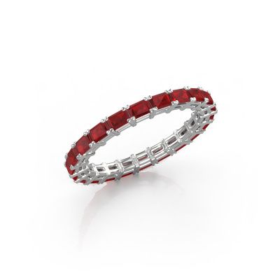 Bague superposable Vivienne EME 3x2 585 or blanc rubis 3x2 mm
