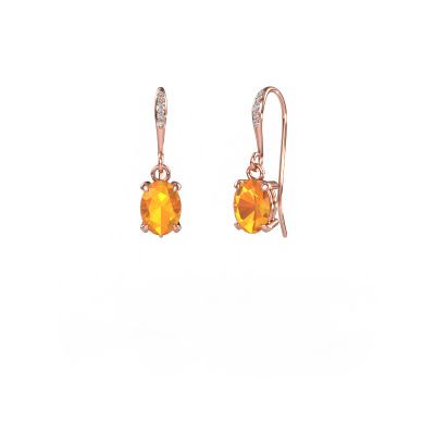 Pendants d'oreilles Laurie OVL 2 585 or rose citrine 7x5 mm