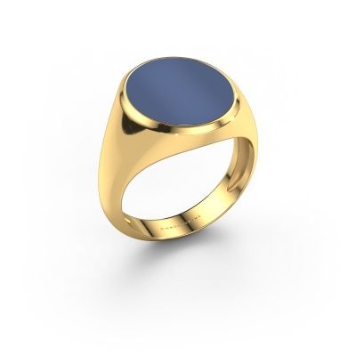 Zegelring Herman 5 light 585 goud blauw lagensteen 15x13 mm