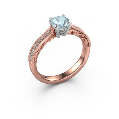 Verlobungsring Shonta CUS 585 Roségold Aquamarin 5.5 mm