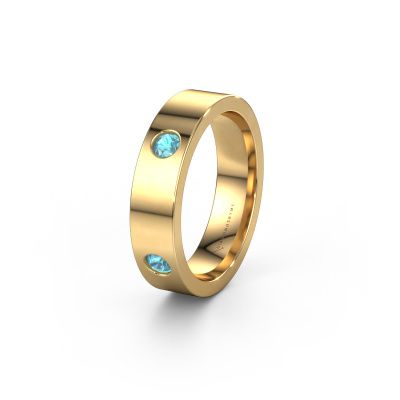 Wedding ring WH0104L15BP 585 gold blue topaz 3 mm ±0.16x0.08 in