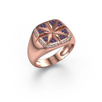 Herrenring Ravi 585 Roségold Saphir 1 mm