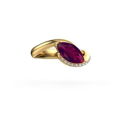 Engagement ring Aida MRQ side 585 gold rhodolite 11x5.5 mm