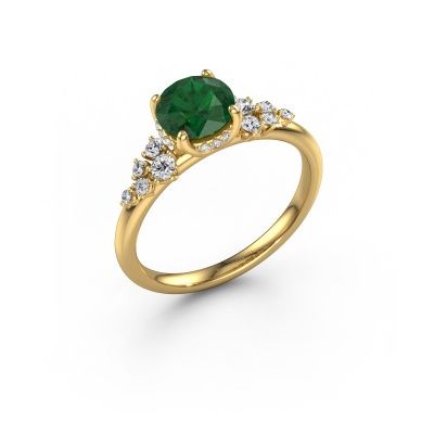 Engagement ring Emma RND 585 gold emerald 6.5 mm