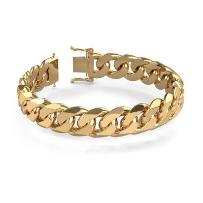 Cuban cuban link bracelet ±0.6 in 585 gold