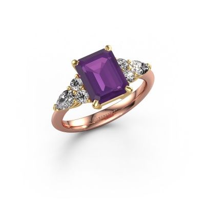 Verlobungsring Melani EME 585 Roségold Amethyst 9x7 mm