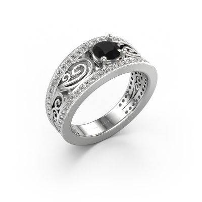 Bague de fiançailles Julliana 585 or blanc diamant noir 1.01 crt