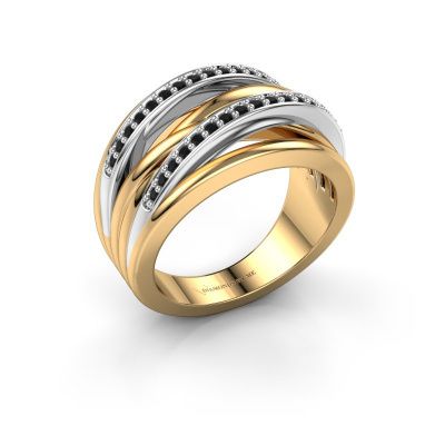 Ring Annabel 2 585 goud zwarte diamant 0.288 crt