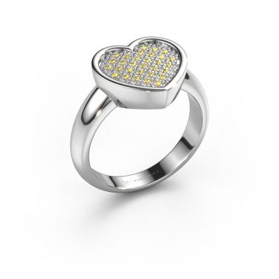 Ring Veerle 585 white gold yellow sapphire 1 mm