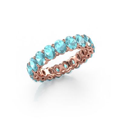 Stackable ring Heddy OVL 3.5x4.5 585 rose gold blue topaz 4.5x3.5 mm