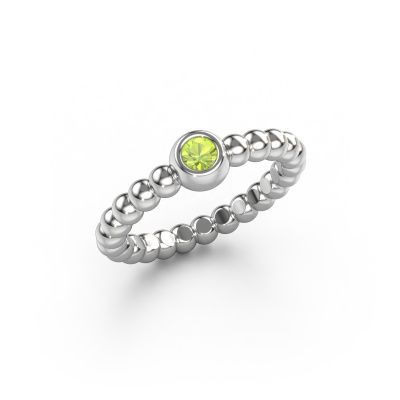 Stackable ring Dini 950 platinum peridot 3 mm