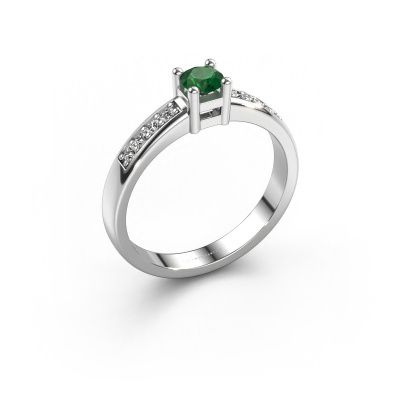 Engagement ring Eline 2 950 platinum emerald 3.7 mm