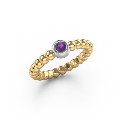 Stackable ring Dini 585 gold amethyst 3 mm