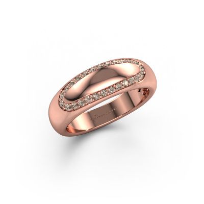 Alliance Danique 585 or rose diamant brun ±6x3 mm